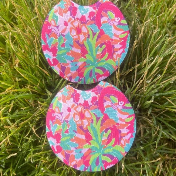 Flamingo Car Coaster Set | Car Accessories - Picture 3 of 11